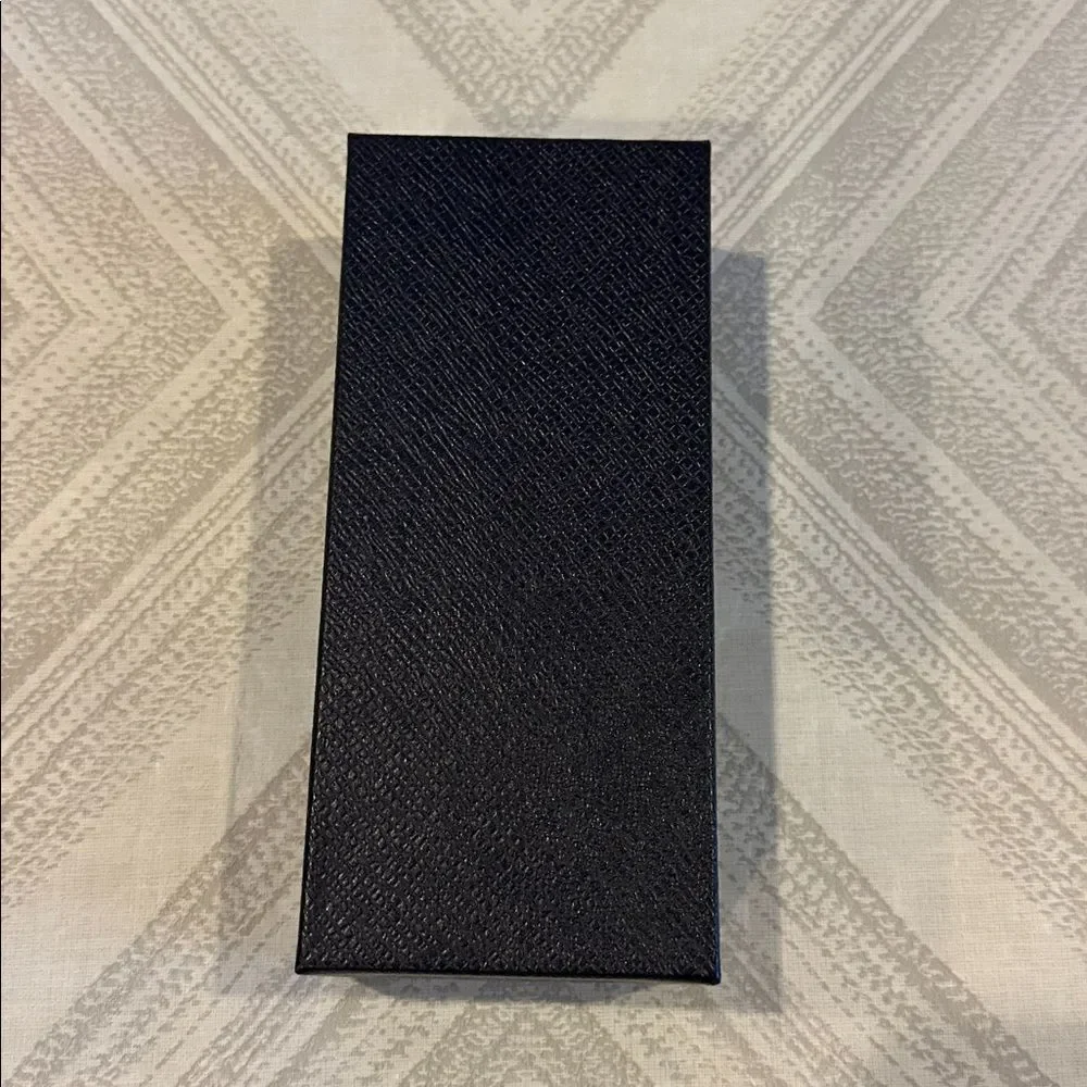 Prada Textured Small Black Rectangular Sunglasses Box